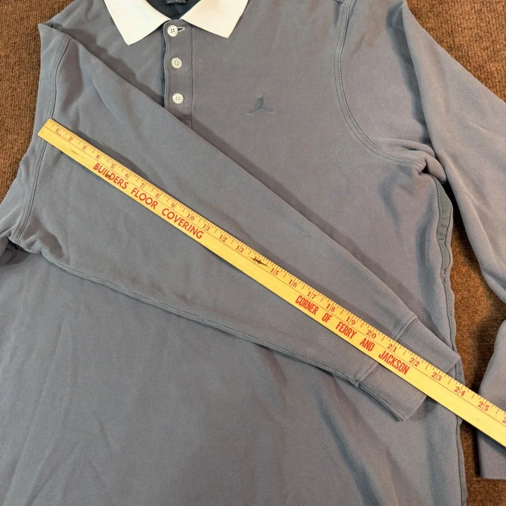 A+ Jordan Brand Mens 20th Anniversary Long Sleeve Polo Shirt Blue XL Jumpman